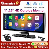 Kamera samochodowa 4K z ekranem 11,26 cala, bezprzewodowy Carplay i Android Auto, nawigacja GPS, rejestrator wideo, podwójny obiektyw, WiFi, AUX, FM