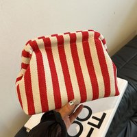 Woven Summer Crochet Purses for Women Beach Clutch Handbags 2027 Dumpling Hobo Casual Colorblock Bag Ladies Ruched Cloud Purse