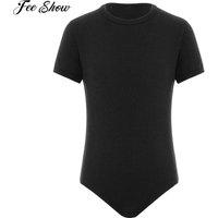 Kids Special Needs Adaptive Clothing Autism Children Bodysuit Short Sleeve Solid Color Leotard Daily Wear Homewear Sleepwear