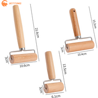 (New) Small Rolling Pin T Shape Wood Dough Manual Roller Durable Pizza Baker Roller Kitchen Baking Crush Nuts Crackers Utensils