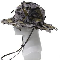 Camouflage Boonie Hats for Men 3D Leaves Camo Tactical Cap Ghillie Caps Hunter Sniper Hats for Hunting Fishing Sunshade Hunting