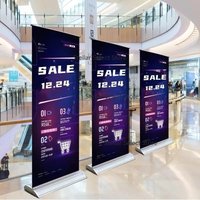 Retractable Cheap Wide Base Roll up Banner Stand Floor Display 85*200 Poster Stand Roll up Banner
