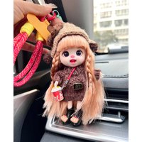14Cm Mini Doll Bjd Dress Up Girl Vinyl Dolls With Changeable Knitted Outfits Phone Pendant Collectible Birthday Gift For Girls