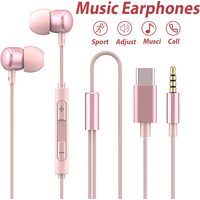 USB Type C Wired Earphone HiFi Stereo With Mic Headphone For Samsung Galaxy S24 XIAOMI HUAWEI 3.5mm Jack Headset For iPhone15 16