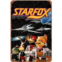 Star Fox Game Poster Video Game Tin Metal Sign Vintage Wall Plaque Decor 8x12 Inch