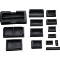 10Pcs Square Plastic Black Blanking End Cap Tube Pipe Insert Plug Bung 10x20~500x100mm Living Room Furniture Bed Frame