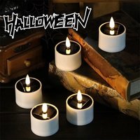 1-72PCS Solar LED Flameless Candle Outdoor Waterproof Light for Halloween Garden Party Decor Pathway Lighting