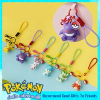 Authentic Pokemon Keyring Pikachu Gengar Sylveon Sprigatito Quaxly Fuecoco Action Figure Toy Keychain Perfume Pendant Gift