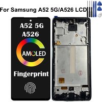 Super AMOLED For Samsung Galaxy A52 5G LCD Display Touch Screen Digitizer Assembly A526 A526B A526W LCD Screen With Frame