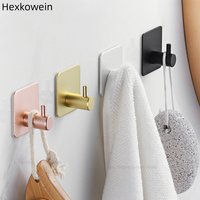 Punch-Free Wall Hooks Adhesive Towel Hanger Door Cloth Coat Holder Bathroom Kitchen Hardware Rack Bag Hook Organizer For Hanging
