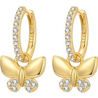 MISEFF S925 Sterling Silver Earring Exquisite Insects Butterfly and Bee Earring 18K Gold-Plated Fashion Jewelry Birthday Gift