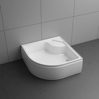 Deep Shower Base Tray Custom Universal caravan Bathroom Wet Room ABS Material 35cm Deep Curved Walk in Shower Cubicle Pan