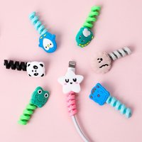 Cute Cartoon Mobile Cable Protector Charging Line Bobbin Winder Protective Case Charger Cable Protector Saver Accessories RXQ04