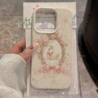 TPU Material Pink Elegant Swan Floral Bow Pattern Phone Case For iPhone 17 16 15 14 13 12 11 Pro Max Plus Air XS X XR 16E Cover