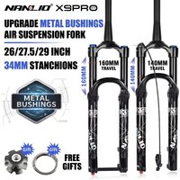 Nanlio X9 PRO 34mm MTB Air Suspension Fork 26 27.5 29 Inch 140mm 160mm Travel Rebound Damping With Metal Bushings Mountain Bike