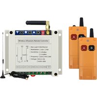 433MHz 2CH Wireless RF Remote Control Switch Long Range 30A Relay Controller With Antenna DC12V 24V 36V 48V Industrial Receiver