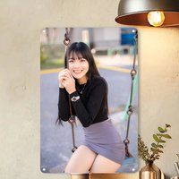 2D Flat, 1pc Smiling Girl Sheet Picture Wall Art for Living Room Bedroom Hallway Kitchen Decoration Gift for Her Holiday Decor P
