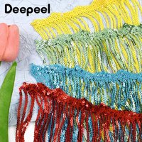 5Yards 17cm Sequins Fringe Tassels Latin Dress Clothes Lace Trim Curtain Sofa Decor Trimmings Tassel Fringes Sewing Accessories