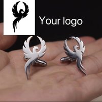 Custom Logo Men's Personalized Cufflinks Custom Your Picture Jewelry Elegant Minimalist Design 304L Stainless Steel Cufflinks