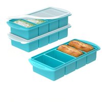 1 Silicone Ice Tray with Lid - Suitable for Making 2 Cups, 1 Cup, and 1/2 Cup Ice Cubes and Frozen Food for Meal Preparation