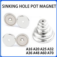 A16 A20 A25 A32 A36 A42 A48 A60 A70 Neodymium Strong Pot Magnet Countersunk Head Hole Steel Cup Iron Shell Magnet For DIY