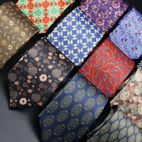 Vintage Super Soft Floral Silk Ties Men's Fashion 8cm Flower Necktie For Men Wedding Business Meeting Gravata Printing Tie Gifts