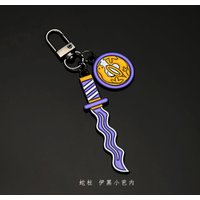 Anime Demon Slayer Kamado Tanjirou Nine Pillar Character Sun Wheel Knife Series Metal Keychain Pendant Giving Gifts To Friends