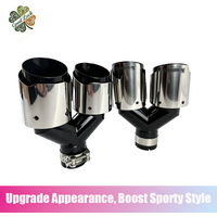 1 hollow AKLogo stainless steel double-layer Y-shaped inner black exhaust pipe tail throat car universal accessories