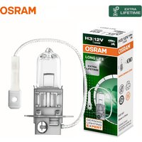 OSRAM LONG LIFE H3 Car Halogen Headlight Original Fog Light Bulb PK22s 12V 55W 3200K White Durable Standard Lamp 64151L 1/2X