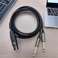 XLR Female to Dual 1/4 inch Y Splitter Cable,Female XLR to Double 6.35mm Mono TS Plug Mic Audio Converter Adapter Cord0.5/1/2/3M