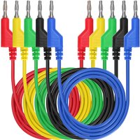 5PCS Stackable Banana to Banana Plug Test Leads Soft Electrical Test Cable Wire 3.3ft/1m for Multimeter 1000V 15A