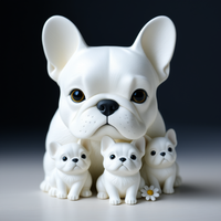 French Bulldog Family Silicone Baking Mold Cute Bulldog Parent-Child Chocolate Fondant Cake Decoration Mold