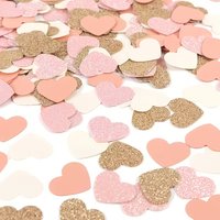 60Pcs Pink Heart Confetti, Table Decor for Wedding Bachelorette Engagement Princess Birthday Party