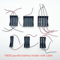 18650 parallel battery storage box hard shell bracket with leads for 1/2/3/4x slots 18650 rechargeable battery charging bank