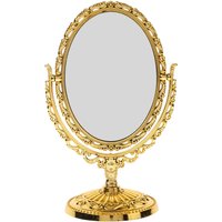 Rotation Makeup Mirror Vanity Vintage Rotating Oval With Frame Golden Abs European Desktop Makeup Mirror Double Side Mirror