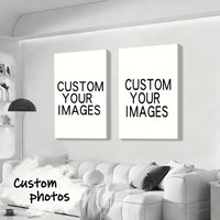 2pcs/set Personalized Custom Canvas Prints Photo Wall Art Poster for Family Life Pet Animal Birthdays Wedding Scenery Home Decor