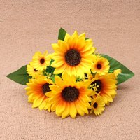 High Quality 5/7/13 Heads Autumn Decoration Flower Yellow 10 Styles Silk Artificial Sunflower Flowers Bouquet Home Decoration