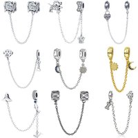 925 sterling silver pendant safety chain series beads compatible with original bracelet necklace DIY jewelry gift