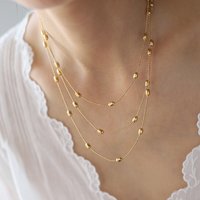 Stainless Steel Triple layered Wearing Necklace Minimalist 18 K PVD Plated Metal Collar Fashion Jewelry бижутерия Party Gift