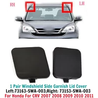 2x Windshield Side Garnish Lid Covers For HONDA For CRV 2007-2011 #73163-SWA-003/73153-SWA-003 Black ABS Plastic Decorative Cap