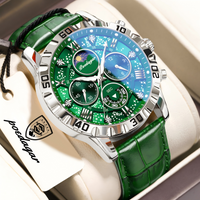 POEDAGAR Fashion Luxury Man Clock Waterproof Luminous Chronograph Leather Military Men's Watches Business Quartz Men Watch Reloj
