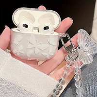 Crystal Butterfly Pendant Bead Bracelet Earphone Protective Case For Airpods Pro3/ Pro2/Pro For Airpods 4/3/2/1 Headphone Cover
