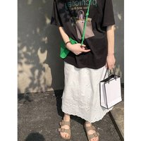 Women's White Eyelet Midi Skirt High Waist Casual A-Line Summer Skirt