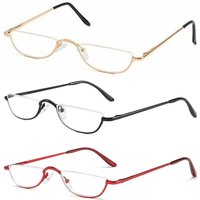 Retro Lesebrille hoch auflösende Metall feder scharniere Halbmond halb randlose Leser optisches Spektakel kleine Rahmen brille