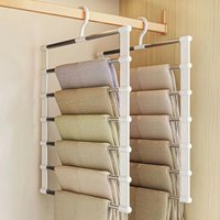 Multi-Functional Multi-Layered Home Pants Hanger, Non-Scratch, Anti-Slip, Special For Pants Storage, Folding Pants Clip.
