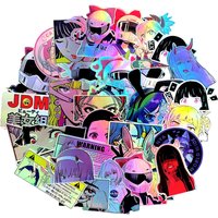 AliExpress 32PCS Laser Anime Beauty Stickers Aesthetic Graffiti Decals for Motorcycle Car Bike Helmet JDM Logo Accessories DIY Sticker Pack