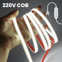 220V 4-przyciskowa ściemnialna taśma LED COB 5m 10m 15m 20m 25m elastyczna taśma 240 diod LED/m 10 kolorów ściemniacz zestaw z wtyczką EU 0,5m 1m 2m