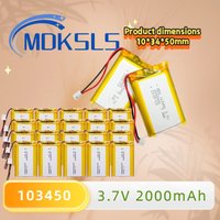 Lithium battery 103450 2000mAh JST PH 2.0mm 2pin Plug 3.7V Rechargeable Battery for Bluetooth Headset Camera GPS Navigator MP5