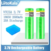 LiitoKala 3.6v 18650 VTC5A 2600mah Lithium Rechargeable Flashlig Battery US18650VTC5A High Drain 30A Discharge +box