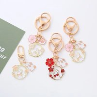 Cute Rabbit Alloy Keychain Enamel Key Chains For Women Friendship Girls Handbag Accessorie Car Keys DIY Sweet Jewelry Gifts